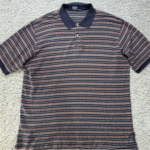 Polo by Ralph Lauren Shirt Mens Extra Large Retro Stripe Preppy Holiday Vintage - Picture 1 of 6